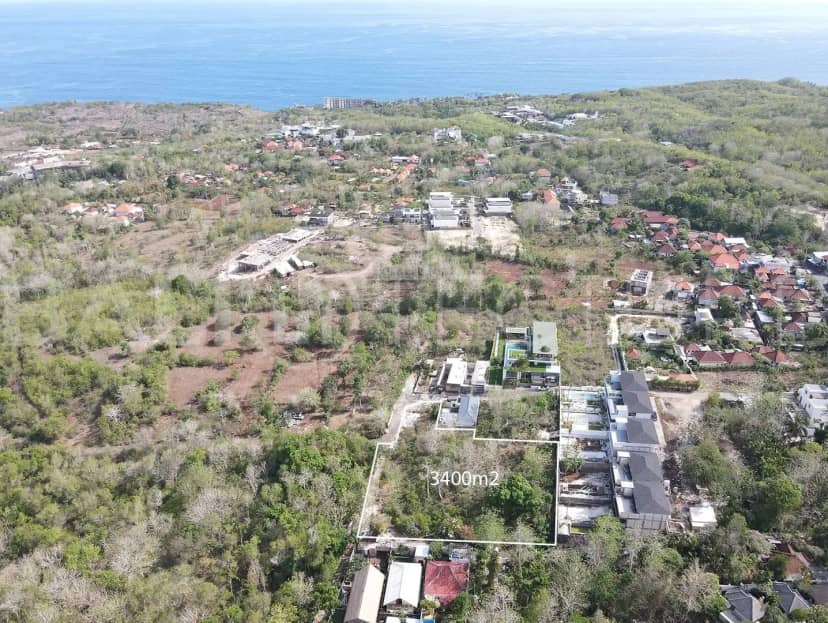 3400m2 Land For Sale in Pecatu With Ocean View, Uluwatu, Bali