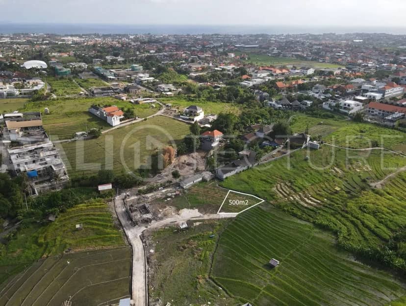 500m² Land For Sale In Berawa with Rice Field and River Views, Canggu, Bali