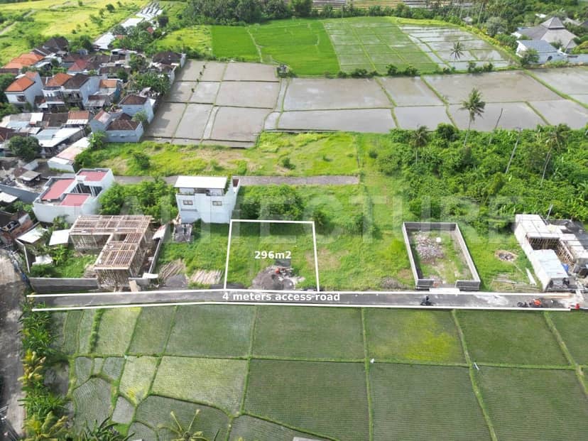 296m2 Prime Freehold Land in Kedungu — Yellow Zone, 5 Minutes to Beach, Pererenan, Bali