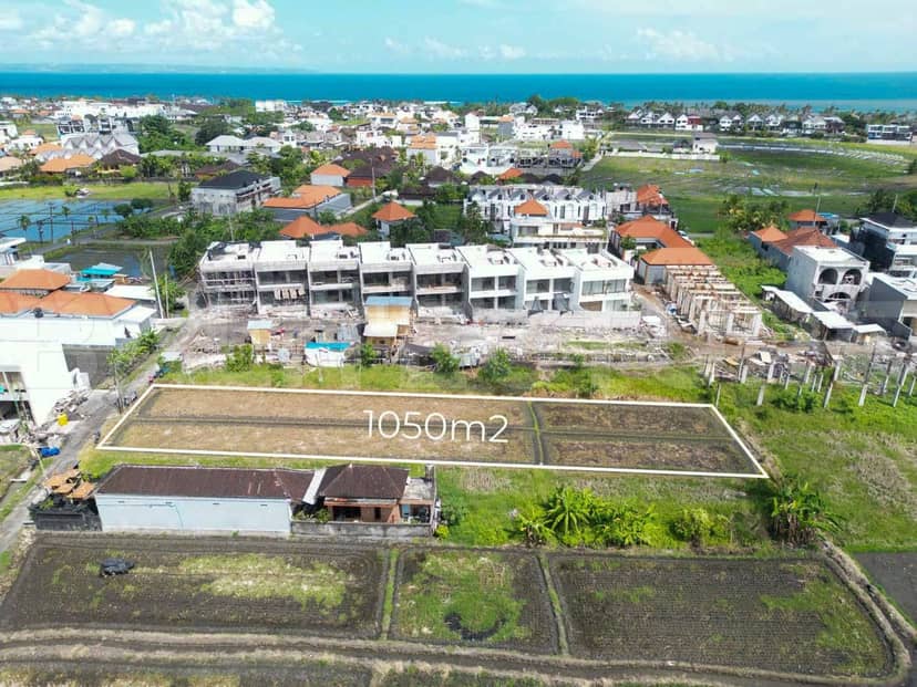 Prime Land for Lease in Cemagi Bali – 1050m² with Greenbelt View Near Beach, Pererenan, Bali