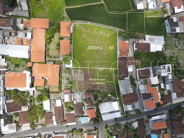2000m2 Stunning land with Ricefieldview In Buduk, Canggu