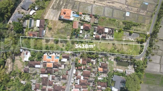 Tranquil 3438m2 Land with Ricefield View for Sale in Kaba Kaba, Tabanan
