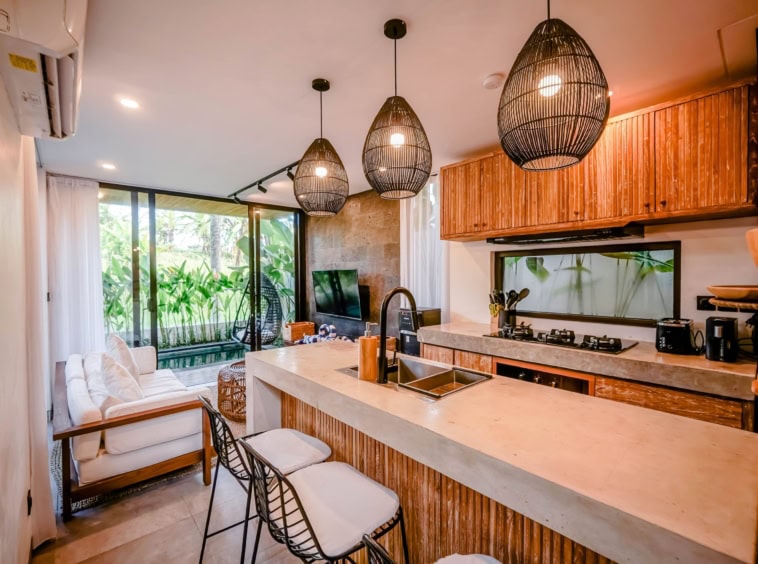 Nyanyi Tiny Villa With Tropical Modern Kitchen 2