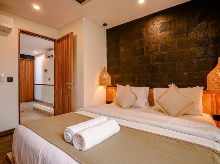 Nyanyi Tiny Villa With Tropical Modern bedroom 4