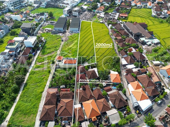 "2000m² plot in Babakan, Canggu, offering tranquility and proximity to Bali’s hotspots."