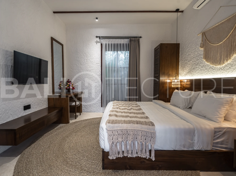 Spacious living area with contemporary design and natural light in a 2+1 layout Ubud villa.