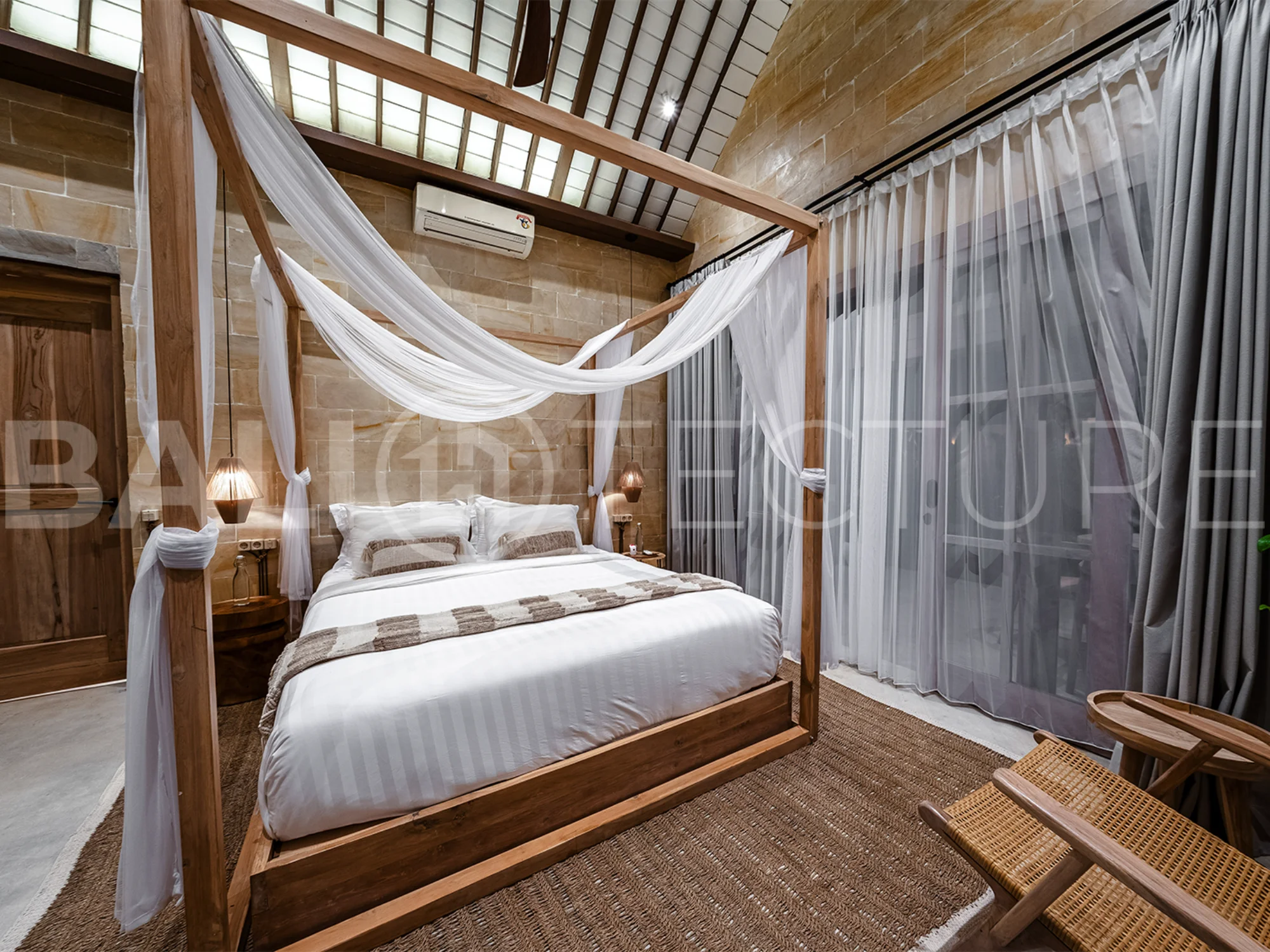 Exterior of a serene 1-bedroom villa in Ubud with a private pool and tranquil garden setting.