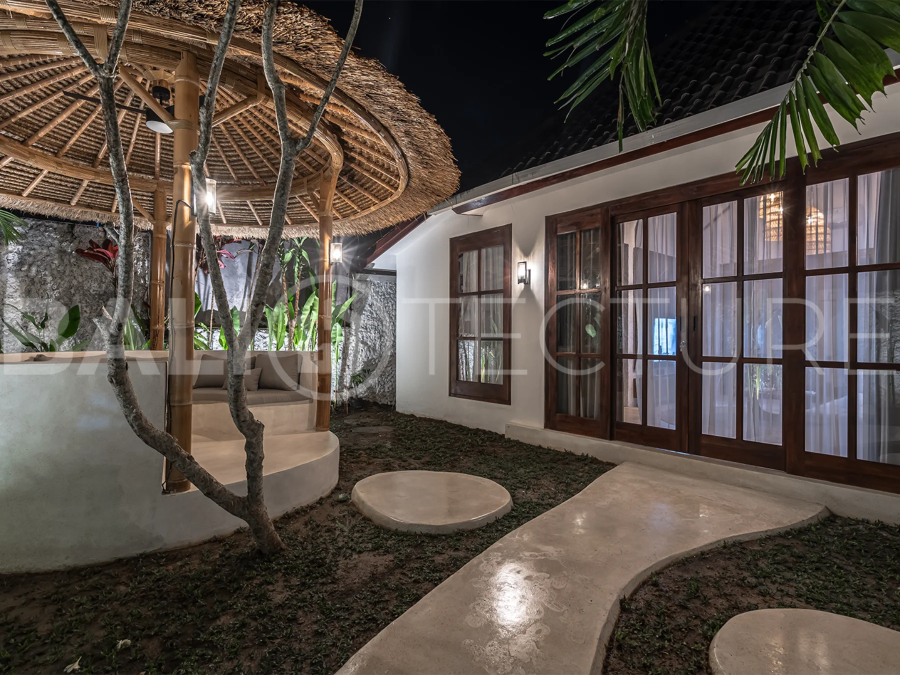 Spacious living area with contemporary design and natural light in a 2+1 layout Ubud villa.