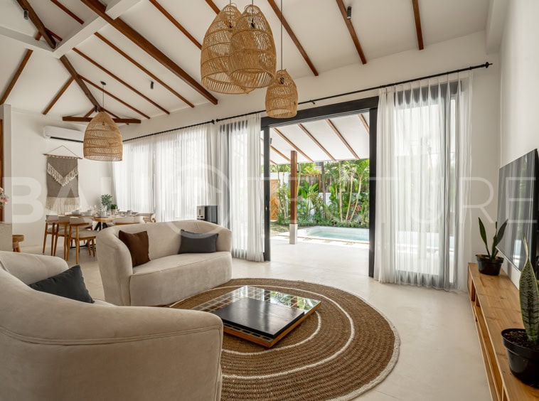 Elegant living space with a private pool, perfect for relaxation and entertaining.