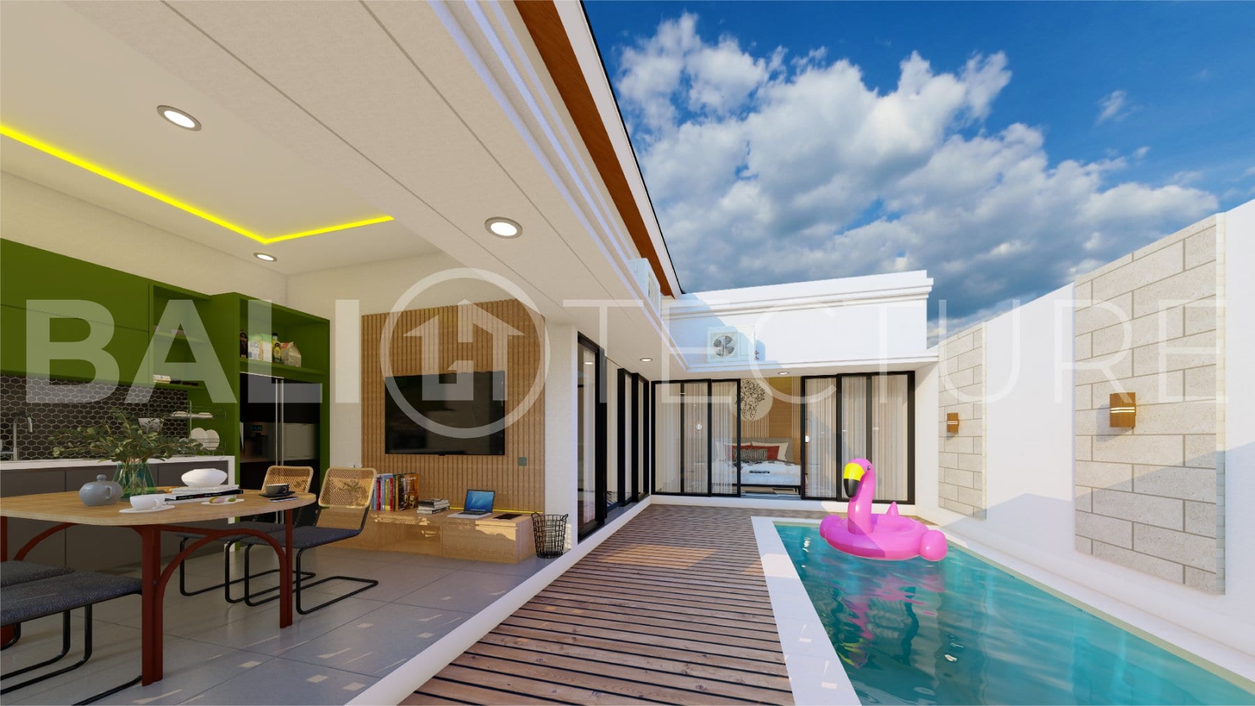 Luxury 2-bedroom villa in Seminyak with private pool and en suite bathrooms.