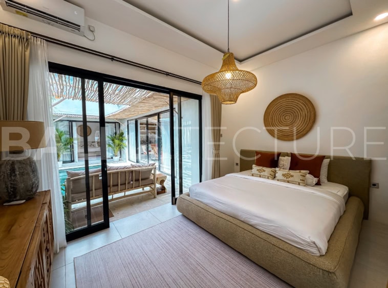 Modern 2-bedroom villa in Seminyak with private pool and open-plan living space.