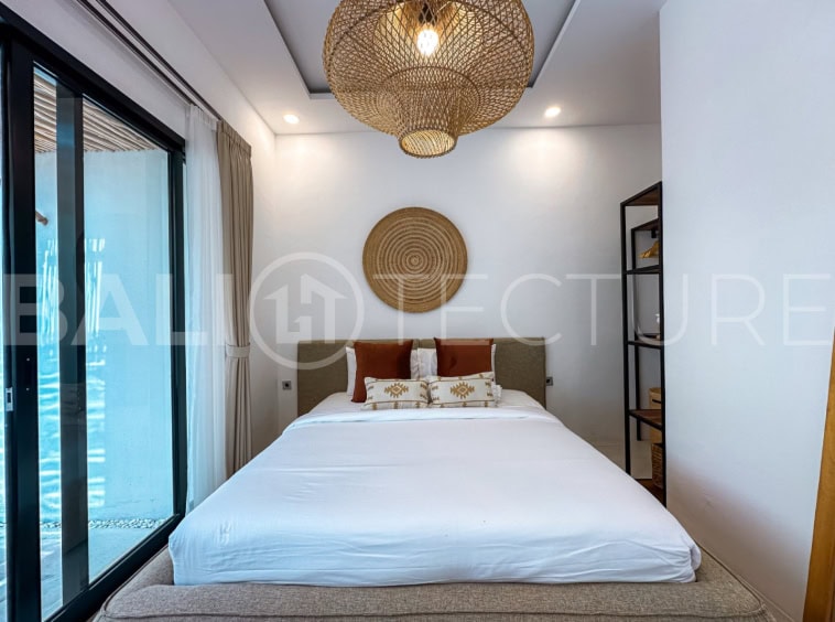 Modern 2-bedroom villa in Seminyak with private pool and open-plan living space.