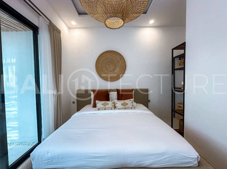 Modern 2-bedroom villa in Seminyak with private pool and open-plan living space.