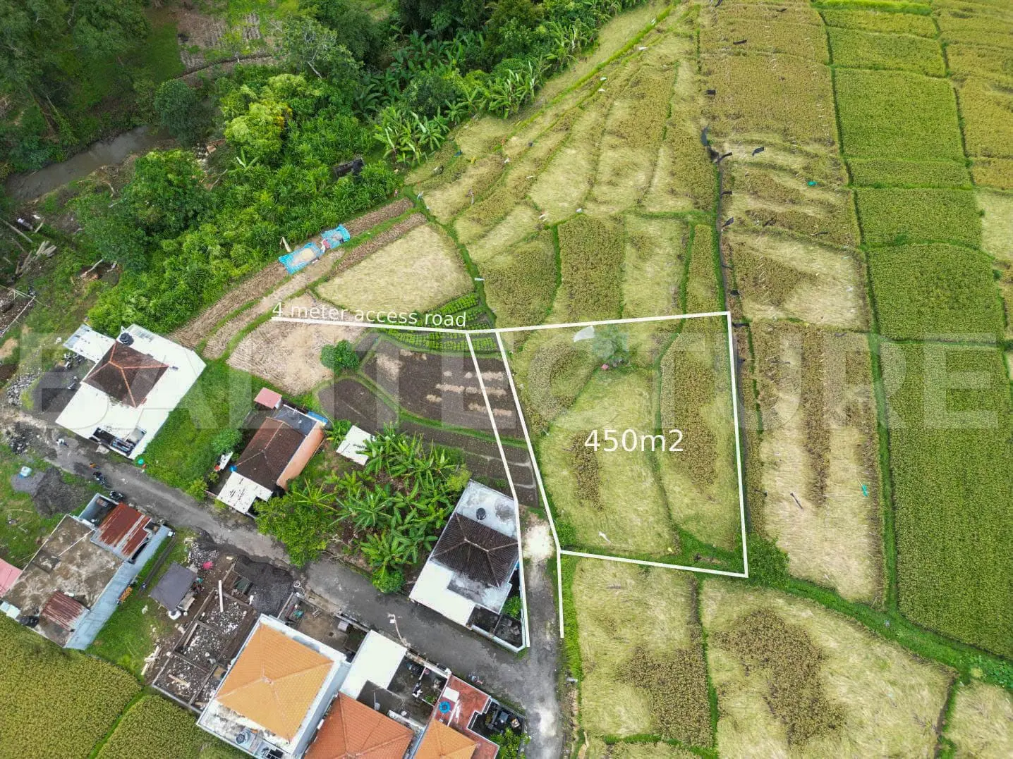 Yellow zone leasehold plot in Buduk with 4-meter access road.