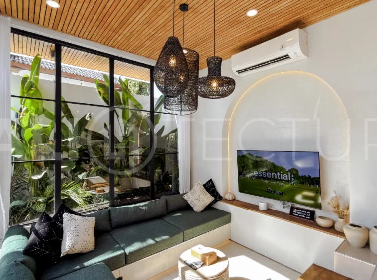 Modern tropical luxury villa at Solas Villas in Bingin, Bali, featuring contemporary architecture, stylish interiors, a private infinity pool, and a rooftop terrace with panoramic ocean views. Surrounded by lush tropical scenery, the villa offers a sophisticated coastal lifestyle with high-quality finishes and functional living spaces. Scheduled for completion in late 2025, this exclusive property is located in one of Bali's most desirable destinations and is eligible for buyer financing.