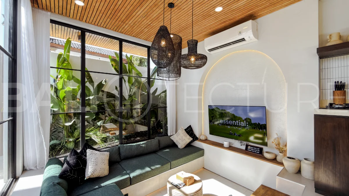 Modern tropical luxury villa at Solas Villas in Bingin, Bali, featuring contemporary architecture, stylish interiors, a private infinity pool, and a rooftop terrace with panoramic ocean views. Surrounded by lush tropical scenery, the villa offers a sophisticated coastal lifestyle with high-quality finishes and functional living spaces. Scheduled for completion in late 2025, this exclusive property is located in one of Bali's most desirable destinations and is eligible for buyer financing.