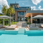 Luxury four bedroom leasehold villa in Canggu, Bali, featuring a private garden, 45sqm swimming pool, spacious living area, modern kitchen, outdoor terrace, jacuzzi, and premium entertainment amenities.
