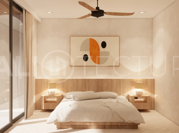 Modern 3-bedroom villa for sale in Jimbaran, Bali, featuring 251 sqm of built space, three en-suite bedrooms, open-plan living, uninterrupted GWK views, premium community facilities, and a 100-year leasehold option.
