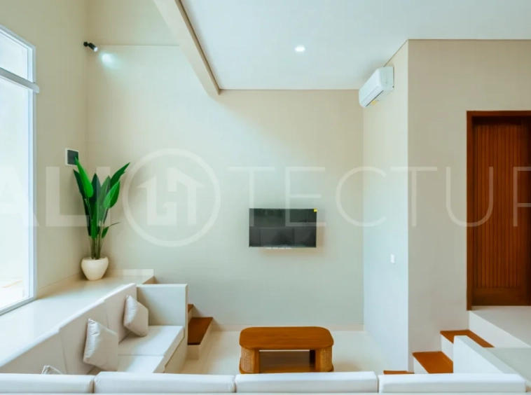 Brand new one bedroom villa for sale in Pecatu, Uluwatu, featuring modern two storey design, private swimming pool, fully furnished interiors, 90 sqm land, and a rare 50 year leasehold.