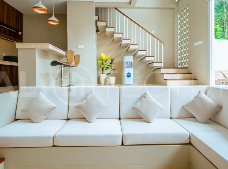 Brand new one bedroom villa for sale in Pecatu, Uluwatu, featuring modern two storey design, private swimming pool, fully furnished interiors, 90 sqm land, and a rare 50 year leasehold.