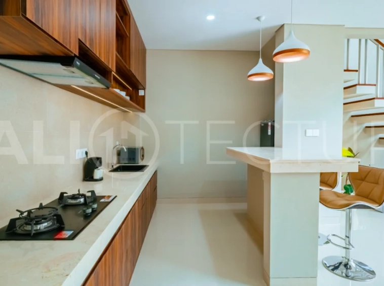 Brand new one bedroom villa for sale in Pecatu, Uluwatu, featuring modern two storey design, private swimming pool, fully furnished interiors, 90 sqm land, and a rare 50 year leasehold.