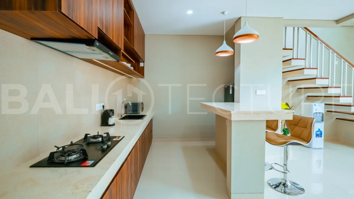 Brand new one bedroom villa for sale in Pecatu, Uluwatu, featuring modern two storey design, private swimming pool, fully furnished interiors, 90 sqm land, and a rare 50 year leasehold.