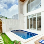 Brand new one bedroom villa for sale in Pecatu, Uluwatu, featuring modern two storey design, private swimming pool, fully furnished interiors, 90 sqm land, and a rare 50 year leasehold.