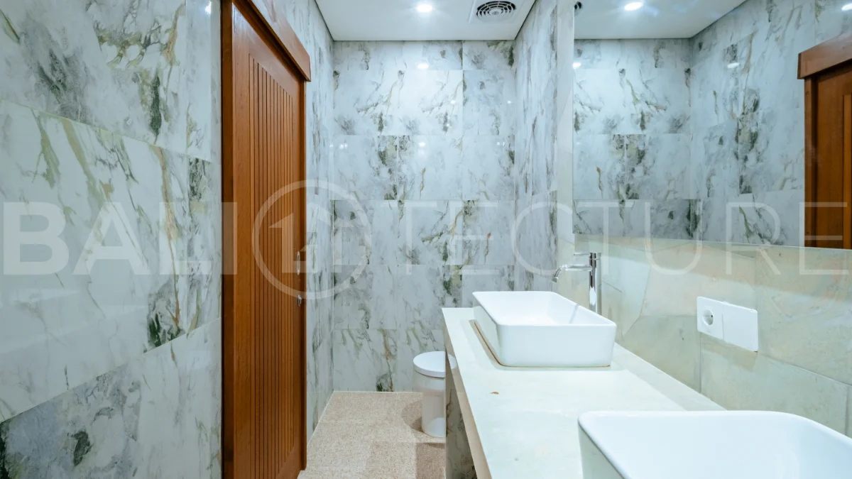 Brand new one bedroom villa for sale in Pecatu, Uluwatu, featuring modern two storey design, private swimming pool, fully furnished interiors, 90 sqm land, and a rare 50 year leasehold.
