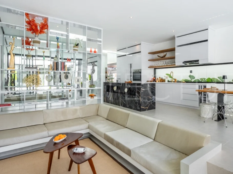 Brand new fully furnished 2-bedroom villa for sale near Mertasari Beach, Sanur, featuring a private pool, enclosed living area, 220 sqm land, 105 sqm building, and convenient access to beaches, cafés, restaurants, and sports centres.