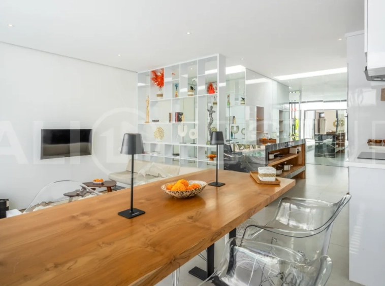 Brand new fully furnished 2-bedroom villa for sale near Mertasari Beach, Sanur, featuring a private pool, enclosed living area, 220 sqm land, 105 sqm building, and convenient access to beaches, cafés, restaurants, and sports centres.