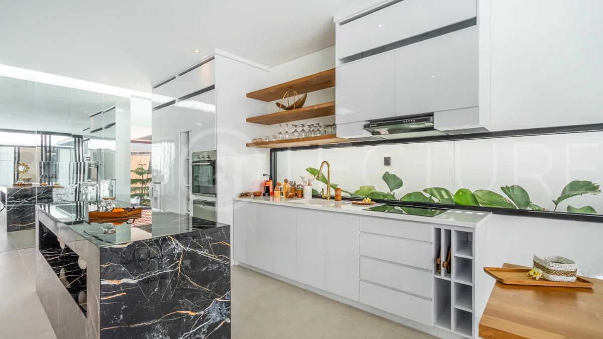 Brand new fully furnished 2-bedroom villa for sale near Mertasari Beach, Sanur, featuring a private pool, enclosed living area, 220 sqm land, 105 sqm building, and convenient access to beaches, cafés, restaurants, and sports centres.