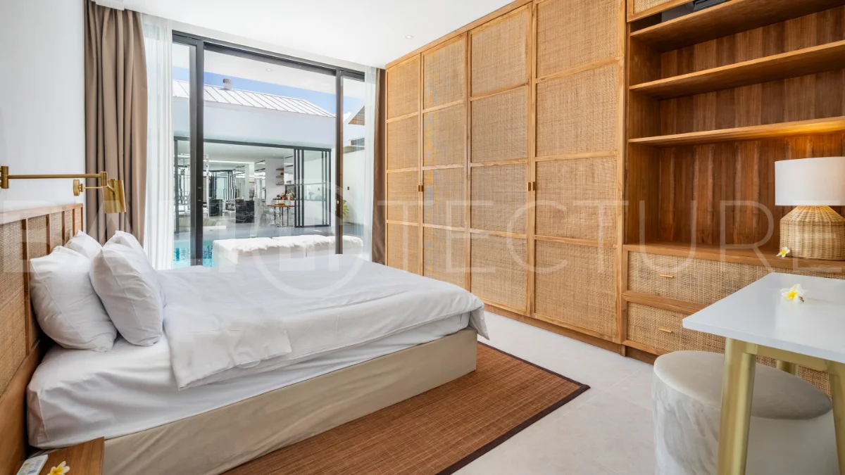 Brand new fully furnished 2-bedroom villa for sale near Mertasari Beach, Sanur, featuring a private pool, enclosed living area, 220 sqm land, 105 sqm building, and convenient access to beaches, cafés, restaurants, and sports centres.