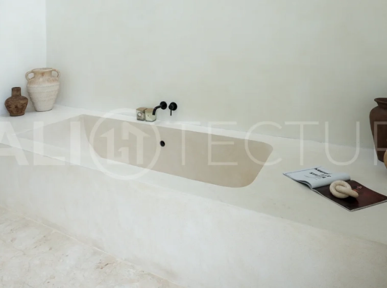 Newly built modern minimalist 2-bedroom villa in Padonan, Canggu, featuring a private swimming pool, tropical landscaping, enclosed living areas, and a contemporary tropical design.
