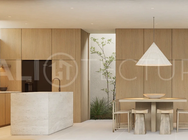 Modern villa development for sale between Ungasan and Pecatu, Uluwatu, featuring contemporary architecture, 166 m² land plots, 112 m² built areas, and a private pool, close to restaurants, beaches, wellness centers, and lifestyle amenities.