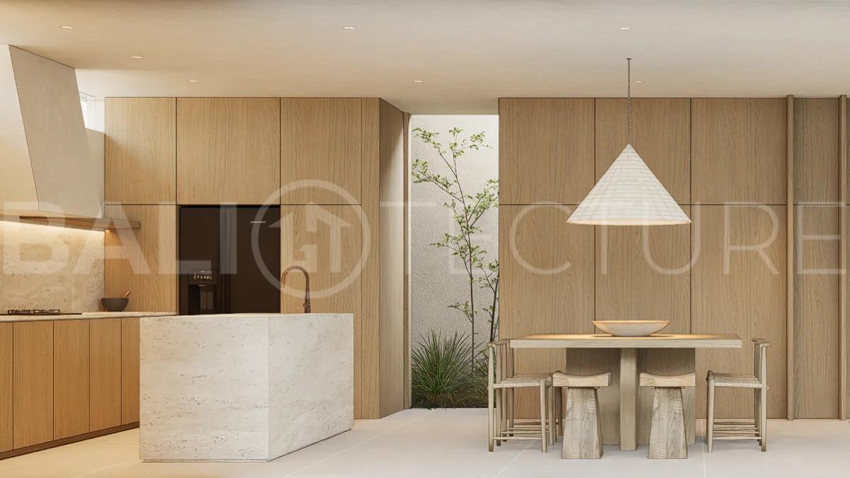 Modern villa development for sale between Ungasan and Pecatu, Uluwatu, featuring contemporary architecture, 166 m² land plots, 112 m² built areas, and a private pool, close to restaurants, beaches, wellness centers, and lifestyle amenities.