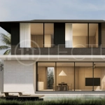 Modern villa development for sale between Ungasan and Pecatu, Uluwatu, featuring contemporary architecture, 166 m² land plots, 112 m² built areas, and a private pool, close to restaurants, beaches, wellness centers, and lifestyle amenities.