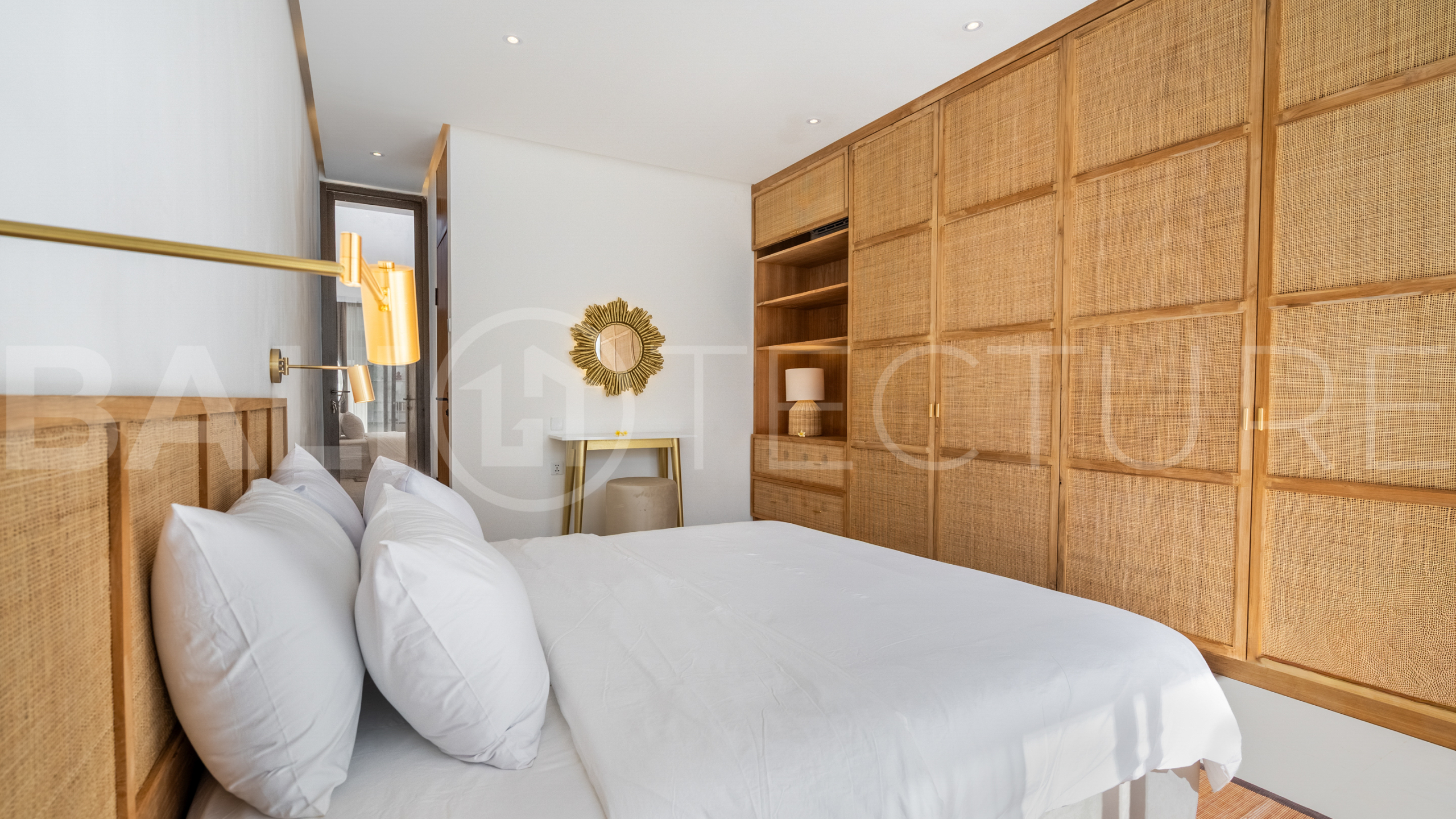 Brand new 2-bedroom villa with private pool for sale near Mertasari Beach, Sanur, featuring a fully furnished interior, 3 bathrooms, enclosed living area, and contemporary tropical design.