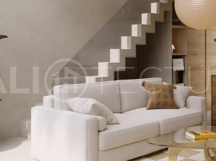 Off plan one bedroom loft residence in Cepaka, Tabanan, featuring contemporary tropical design, open plan living, private plunge pool, and views of the surrounding rice paddies.