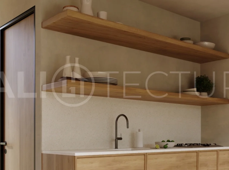 Off plan one bedroom loft residence in Cepaka, Tabanan, featuring contemporary tropical design, open plan living, private plunge pool, and views of the surrounding rice paddies.