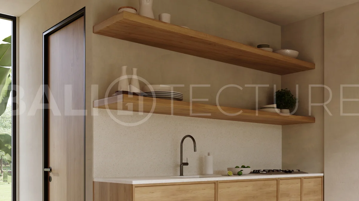 Off plan one bedroom loft residence in Cepaka, Tabanan, featuring contemporary tropical design, open plan living, private plunge pool, and views of the surrounding rice paddies.