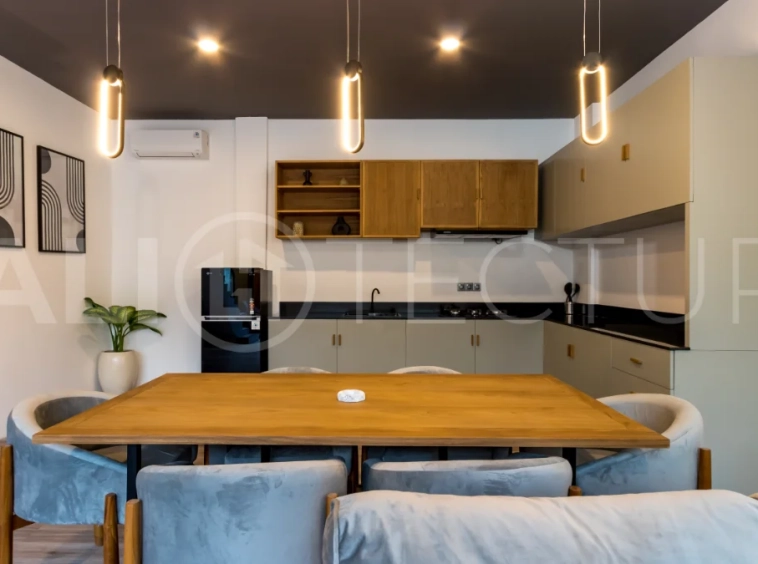 Umalas Bali villa enclave featuring four modern two-bedroom villas with private pools, tropical surroundings, and off-street parking.