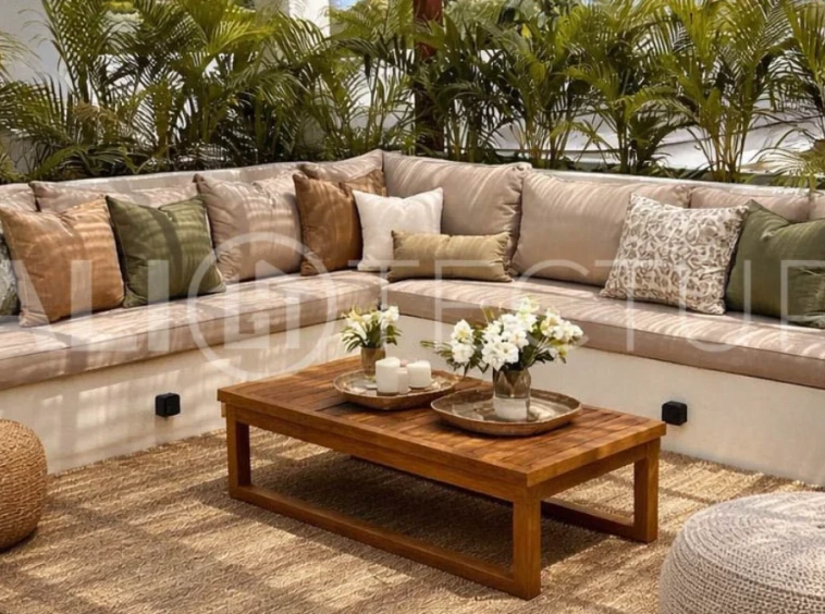 Mediterranean style three bedroom villa in Balangan, featuring a private pool and jacuzzi, spacious rooftop with pergola, outdoor lounge and barbecue area, and elegant tropical surroundings.