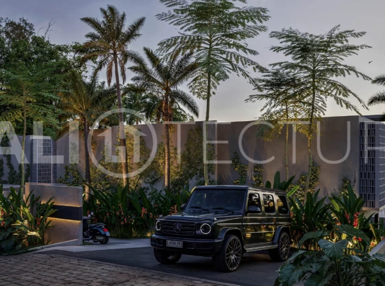 Modern tropical two bedroom villa near Savaya Uluwatu, surrounded by lush jungle greenery and featuring a private pool, landscaped outdoor spaces, contemporary architecture, and a tranquil tropical setting.