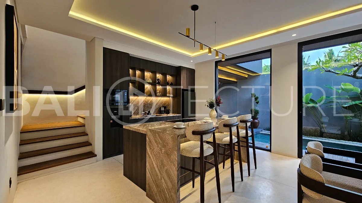Modern two-storey villa on 200 m² freehold land featuring 3 bedrooms, 3 bathrooms, a powder room, private 2.5 m x 9 m swimming pool, warehouse, and parking for two cars.