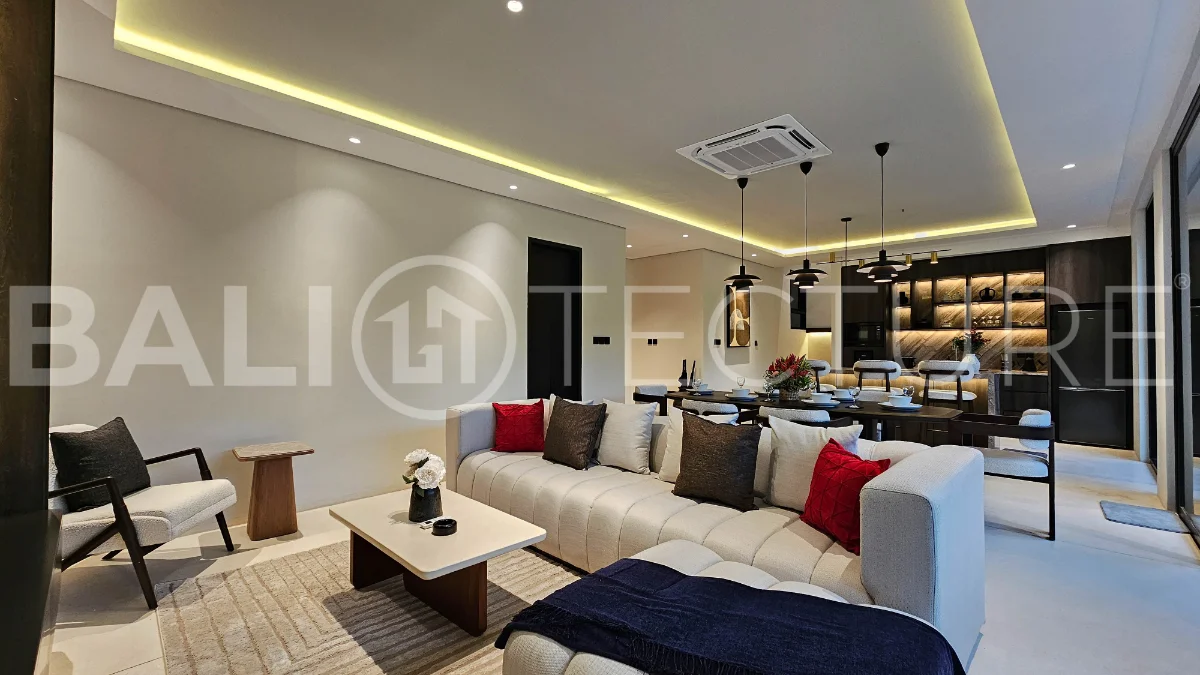 Modern two-storey villa on 200 m² freehold land featuring 3 bedrooms, 3 bathrooms, a powder room, private 2.5 m x 9 m swimming pool, warehouse, and parking for two cars.