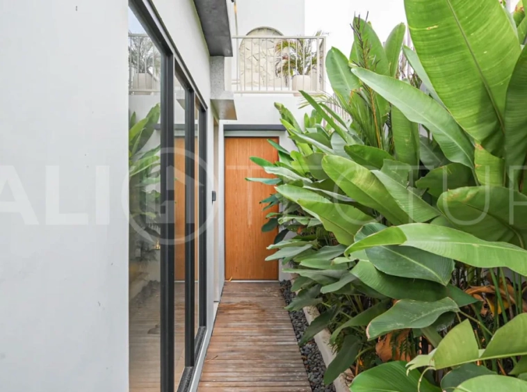Modern villa with private swimming pool in a peaceful neighbourhood of Pecatu, Uluwatu, Bali, near New Kuta Golf, GWK Cultural Park, Uluwatu Temple, beach clubs, cafes, restaurants, gyms, and padel courts.
