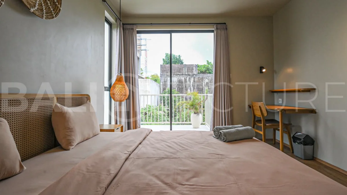 Modern villa with private swimming pool in a peaceful neighbourhood of Pecatu, Uluwatu, Bali, near New Kuta Golf, GWK Cultural Park, Uluwatu Temple, beach clubs, cafes, restaurants, gyms, and padel courts.