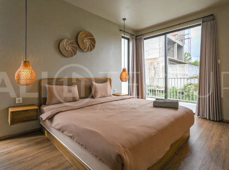 Modern villa with private swimming pool in a peaceful neighbourhood of Pecatu, Uluwatu, Bali, near New Kuta Golf, GWK Cultural Park, Uluwatu Temple, beach clubs, cafes, restaurants, gyms, and padel courts.