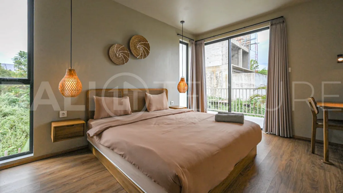 Modern villa with private swimming pool in a peaceful neighbourhood of Pecatu, Uluwatu, Bali, near New Kuta Golf, GWK Cultural Park, Uluwatu Temple, beach clubs, cafes, restaurants, gyms, and padel courts.