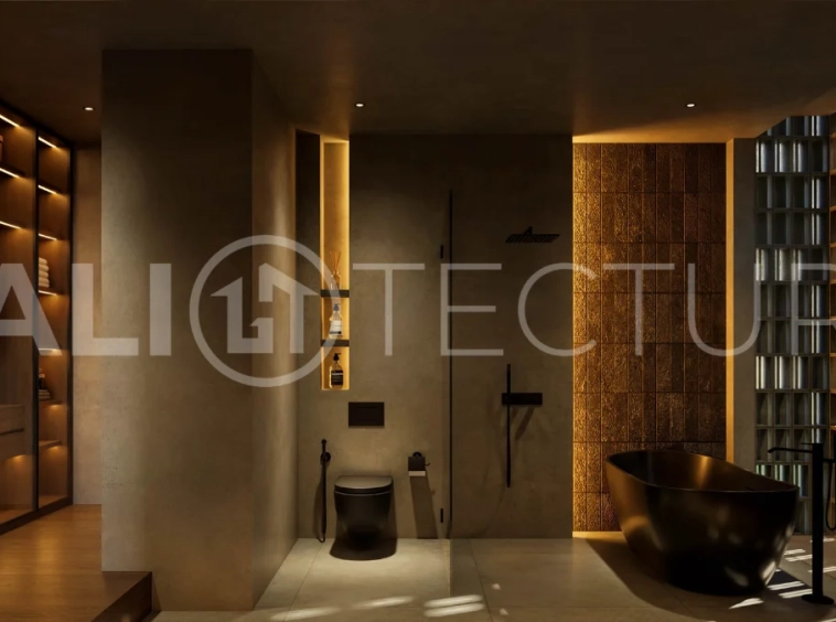 Luxury ocean view villa near Savaya Uluwatu, surrounded by jungle, featuring modern architecture, a private pool, spacious outdoor areas, and panoramic views of the ocean and tropical landscape.